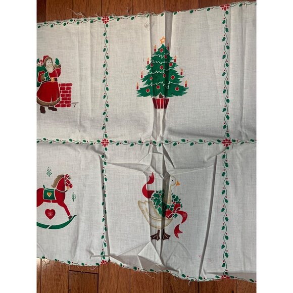 Vintage Christmas-Themed VIP Cranston Print Works Cotton Fabric Panel 44"x18" Re - Picture 3 of 7